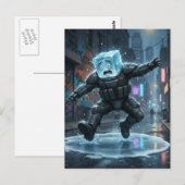 Funny icecube falling on ice  ポストカード (正面/裏面)