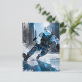 Funny icecube person falling on ice  ポストカード (スタンド正面)