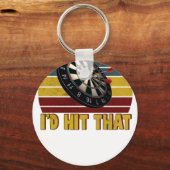 Funny I'd Hit That Dart Board Target Darts Player  キーホルダー (正面)