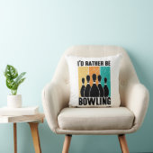 Funny "I'd Rather Be Bowling" Quote クッション (椅子)