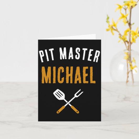 Funny Id Smoke That Name Bbq Grilling Dad カード (黄色い花)