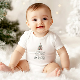 Funny I'm a Gift Holiday Baby Outfit for Christmas ベビーボディスーツ
