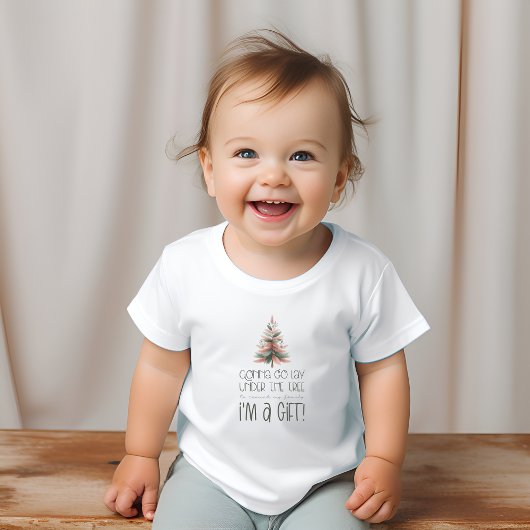 Funny I'm a Gift Holiday Baby Tshirt for Christmas ベビーTシャツ
