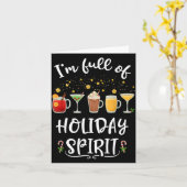 Funny I'm Full Of Holiday Srit Christmas Drinking  カード (黄色い花)