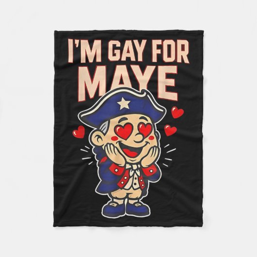 Funny I'm Gay For Maye  フリースブランケット (正面)