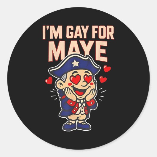 Funny I'm Gay For Maye  ラウンドシール (正面)