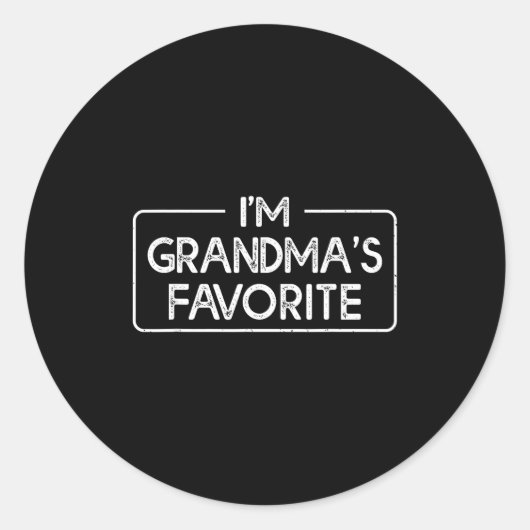 Funny I'm Grandma's Favorite Grandson Granddaughte ラウンドシール (正面)