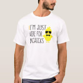 Funny I'm Just Here For The Chicks Chicken Chick S Tシャツ (正面)