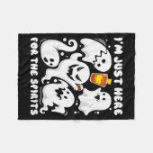 Funny I'm Just Here For The Srits Ghosts Halloween フリースブランケット (正面(横))
