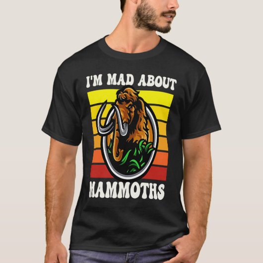 Funny I'm Mad Woolly Mammoths Sunset Tシャツ (正面)