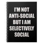 Funny Im Not Anti Social But Im Selectively Social ノートブック (正面)