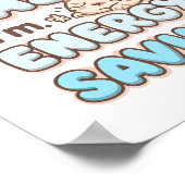 Funny "I'm Not Lazy" Blue Bubbly Font ポスター (角)