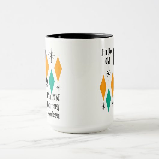 Funny I'm Not Old I'm Mid Century Modern Black Cat マグカップ (中央)