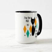 Funny I'm Not Old I'm Mid Century Modern Black Cat マグカップ (正面右)
