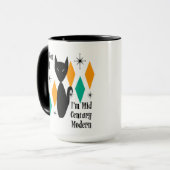 Funny I'm Not Old I'm Mid Century Modern Black Cat マグカップ (正面左)