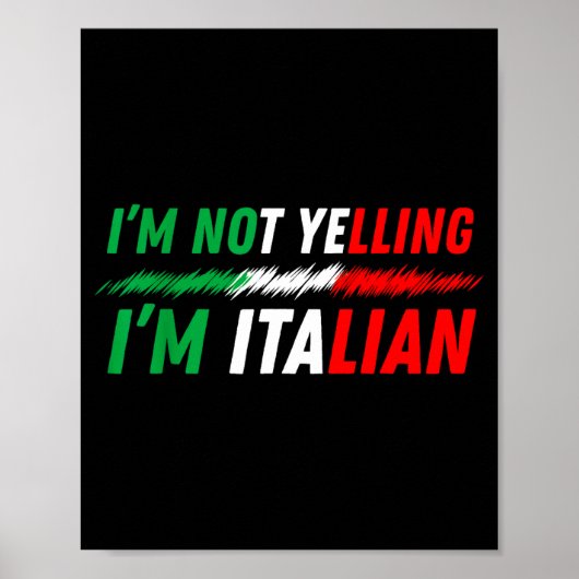 Funny I'm Not Yelling I'm Italian ポスター (正面)