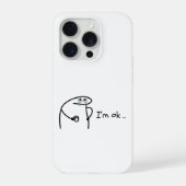 Funny I'm Ok Cartoon Stickman Phone Case Moody Hum iPhoneケース (裏面)