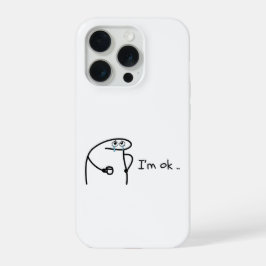 Funny I'm Ok Cartoon Stickman Phone Case Moody Hum iPhone 15 Proケース