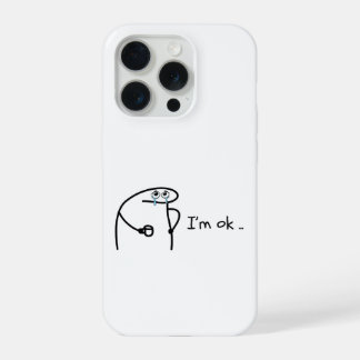 Funny I'm Ok Cartoon Stickman Phone Case Moody Hum iPhone 15 Proケース