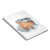 Funny "I'm OK" Tired Cat Notebook - Relatable Work ノートブック (右側)