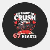 Funny I'm Ready To Crush 67 Hearts ラウンドシール (正面)