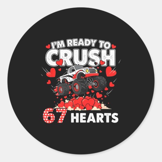 Funny I'm Ready To Crush 67 Hearts  ラウンドシール (正面)