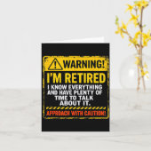 Funny I'm Retired Approach With Caution Men Dad Gr カード (黄色い花)