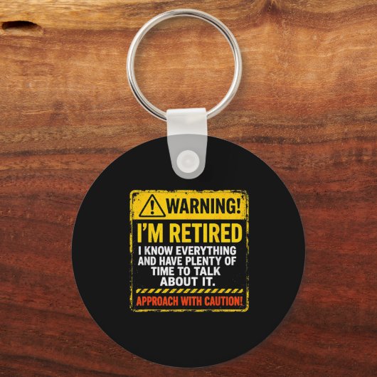 Funny I'm Retired Approach With Caution Men Dad Gr キーホルダー (正面)