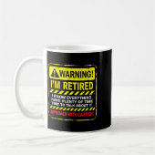 Funny I'm Retired Approach With Caution Men Dad Gr コーヒーマグカップ (左)