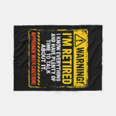 Funny I'm Retired Approach With Caution Men Dad Gr フリースブランケット (正面(横))