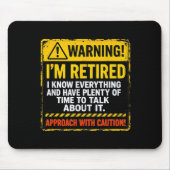 Funny I'm Retired Approach With Caution Men Dad Gr マウスパッド (正面)
