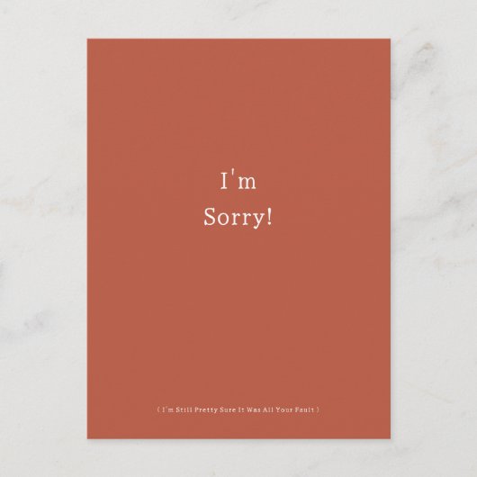 Funny I'm Sorry Apology Apologies Apologize ポストカード (正面)