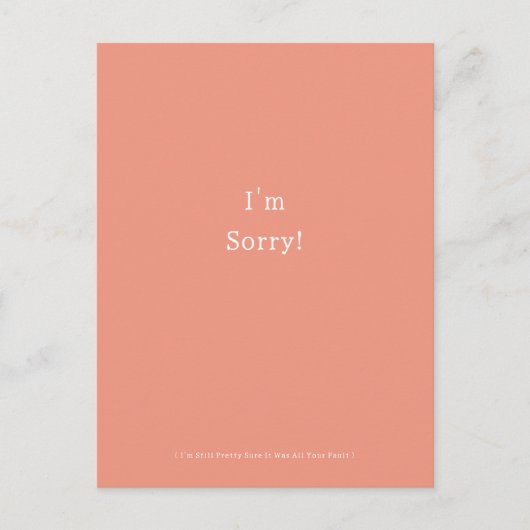 Funny I'm Sorry Apology Apologies Apologize ポストカード (正面)