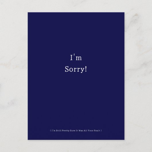 Funny I'm Sorry Apology Apologies Apologize ポストカード (正面)