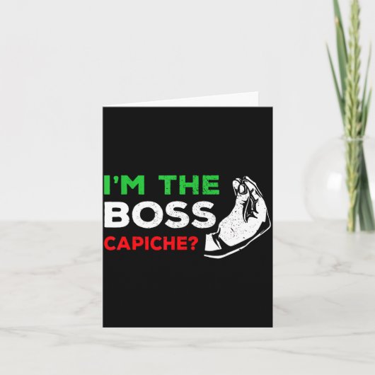 Funny I'm The Boss Italian Nonna Nonno Cache Humor カード (正面)
