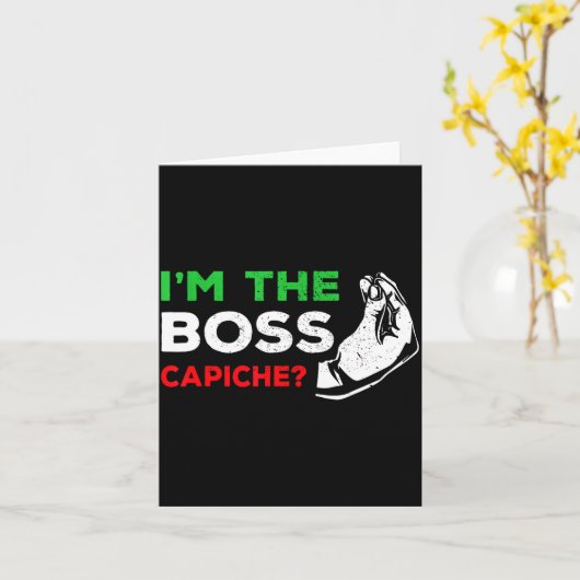 Funny I'm The Boss Italian Nonna Nonno Cache Humor カード (黄色い花)