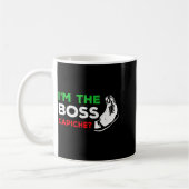 Funny I'm The Boss Italian Nonna Nonno Cache Humor コーヒーマグカップ (左)