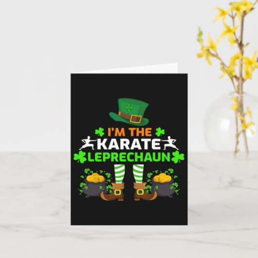 Funny I'm The Karate Leprechaun Karate St. Patrick カード (黄色い花)