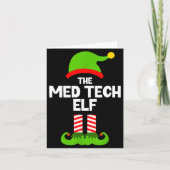 Funny I'm The Med Tech Elf Christmas Xmas Medical  カード (正面)