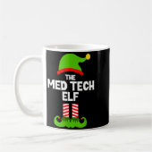 Funny I'm The Med Tech Elf Christmas Xmas Medical  コーヒーマグカップ (左)