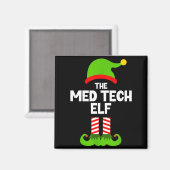 Funny I'm The Med Tech Elf Christmas Xmas Medical マグネット (正面/裏面)