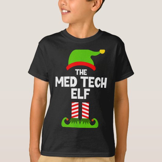 Funny I'm The Med Tech Elf Christmas Xmas Medical  Tシャツ (正面)