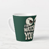 Funny "I'M WATCHING YOU" Retro Eyes Coffee Mug - O カフェラテマグ (左アングル)
