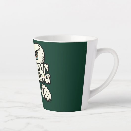 Funny "I'M WATCHING YOU" Retro Eyes Coffee Mug - O カフェラテマグ (右)