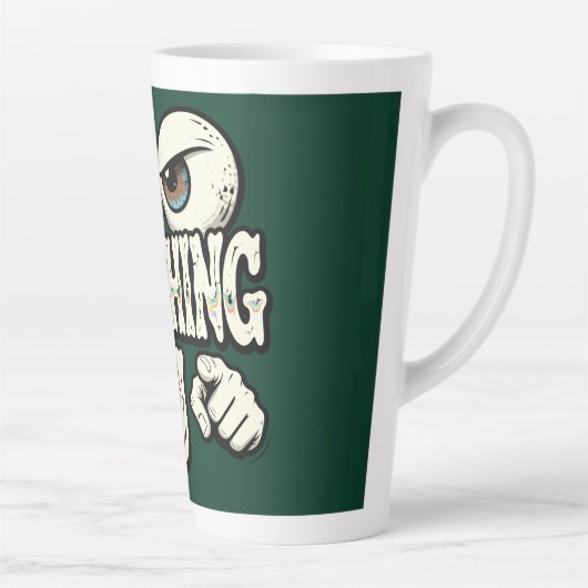 Funny "I'M WATCHING YOU" Retro Eyes Coffee Mug - O カフェラテマグ (右)