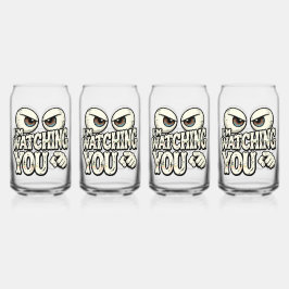 Funny "I'M WATCHING YOU" Retro Eyes Coffee Mug - O ガラス缶