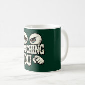 Funny "I'M WATCHING YOU" Retro Eyes Coffee Mug - O コーヒーマグカップ (正面右)