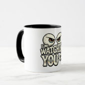 Funny "I'M WATCHING YOU" Retro Eyes Coffee Mug - O マグカップ (正面左)