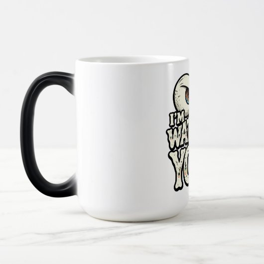 Funny "I'M WATCHING YOU" Retro Eyes Coffee Mug - O モーフィングマグカップ (左)