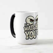 Funny "I'M WATCHING YOU" Retro Eyes Coffee Mug - O モーフィングマグカップ (正面左)